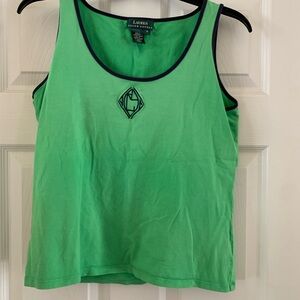 Ralph Lauren Bright Green Tank Top with Navy Trim